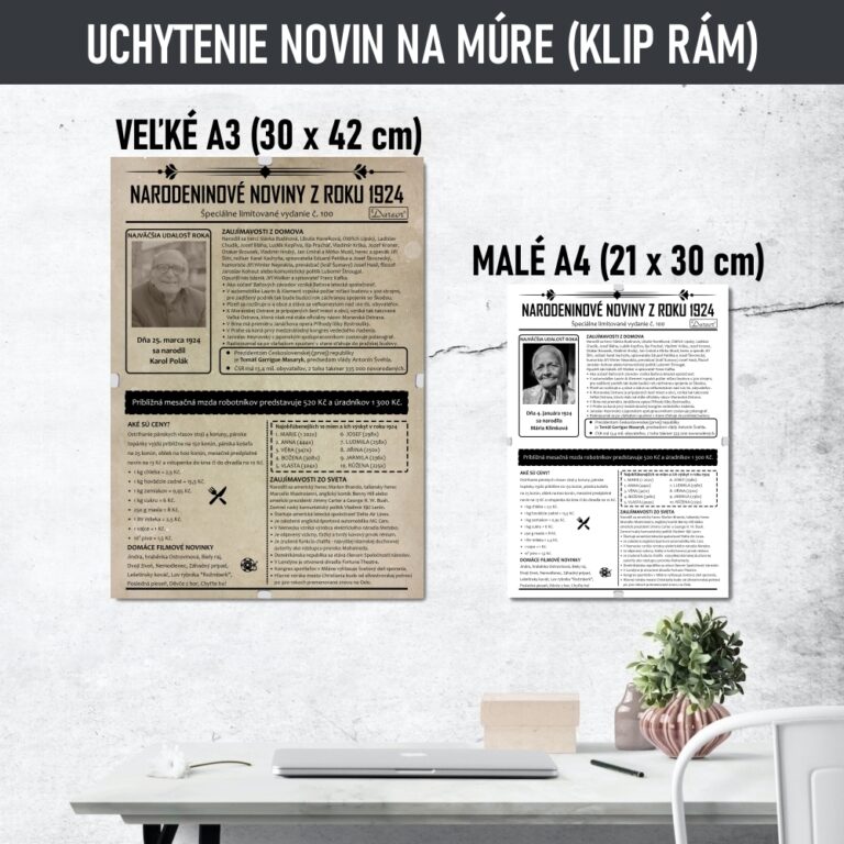 Narodeninové noviny z roku narodenia – Dareor.sk – originálny darček