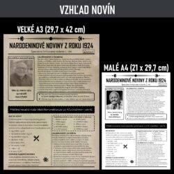 Narodeninové noviny z roku narodenia – Dareor.sk – originálny darček
